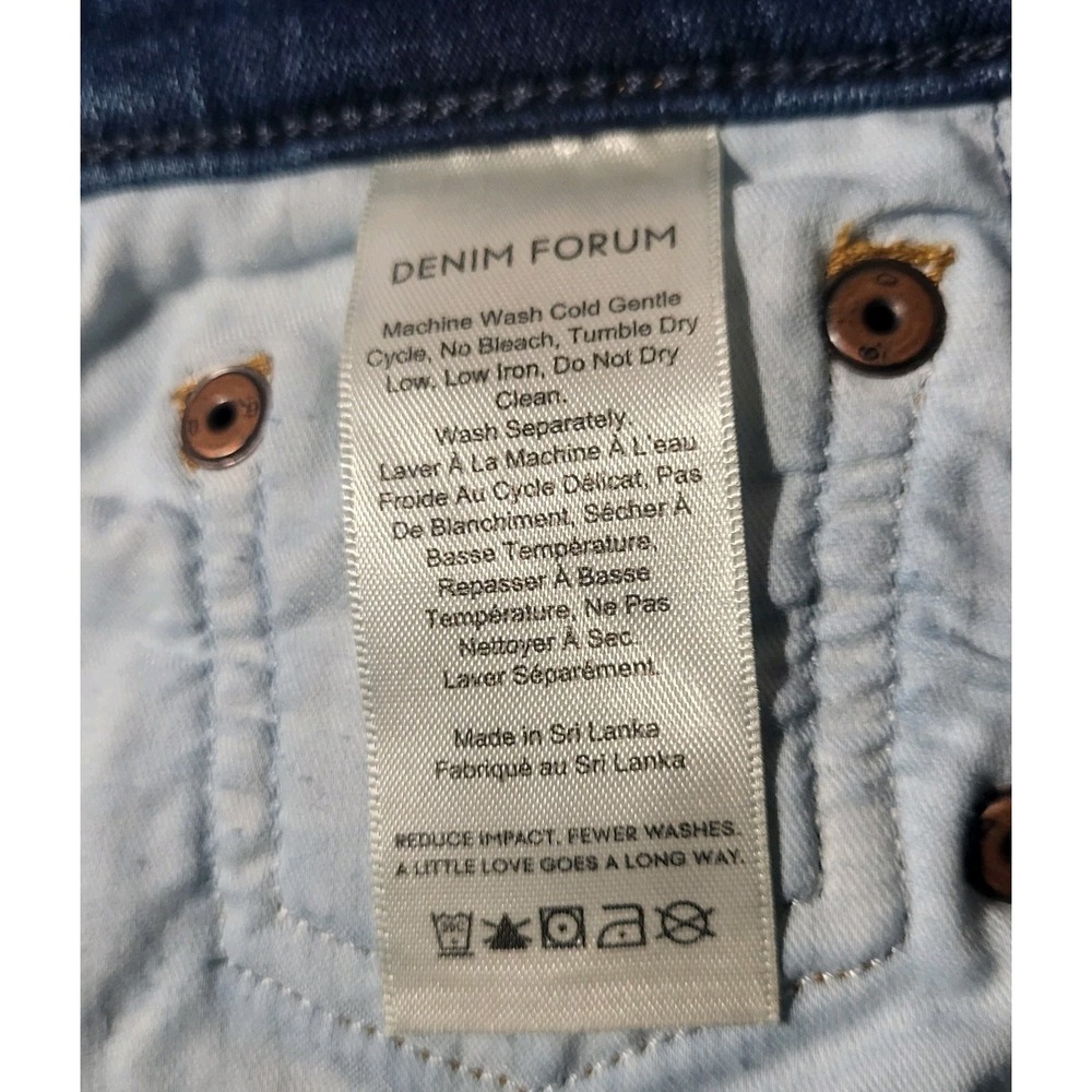 Denim Forum Aritzia The Nico Mid Rise Skinny Crop‎ Raw Released Hems Size 28 - Picture 8 of 11